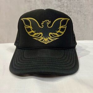 Firebird Gold Logo Black Trucker Hat SnapBack OTTO Cap